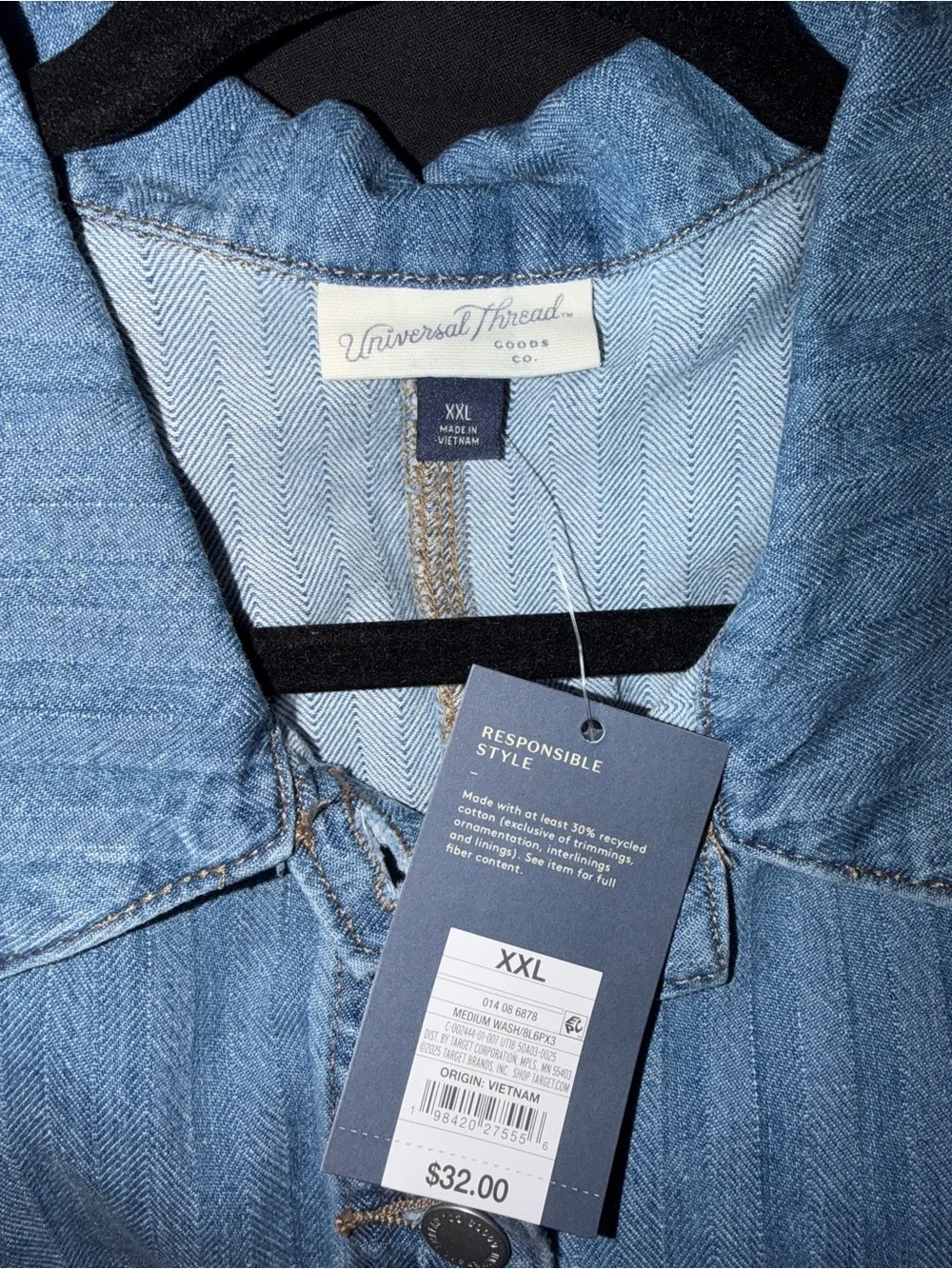 Universal Thread Light Blue Denim Midi Shirt Dress